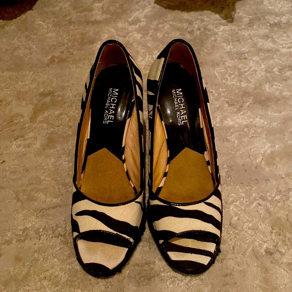 Michael Kors Zebra Print Wedges - image 1